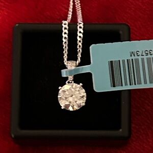 Luxury Moissanite Diamond 3.0 CTW solitaire‎ Pendant Necklace retail $960